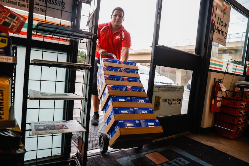 Santiago Maturino makes a delivery to a 7-Eleven store in Dallas.