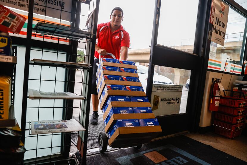 Santiago Maturino makes a delivery to a 7-Eleven store in Dallas.