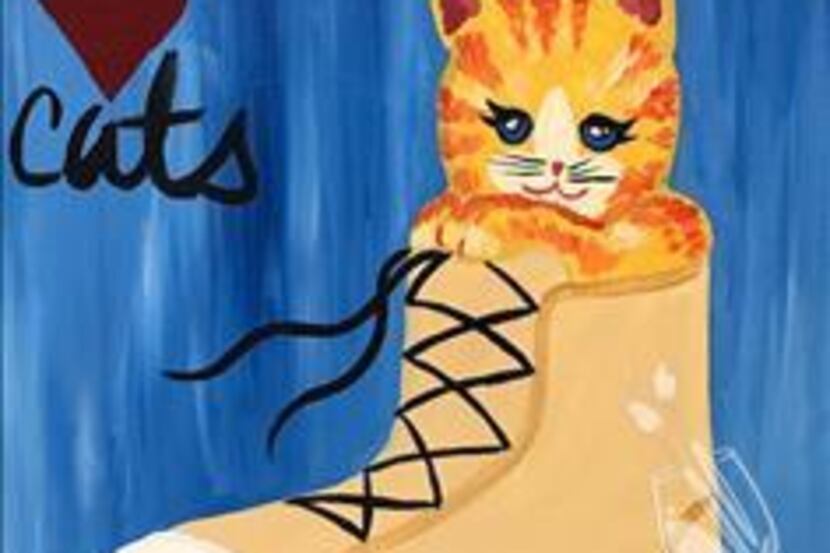 At The Charming Cat Cafe's inaugural paint night, attendees will paint this kitten image. 