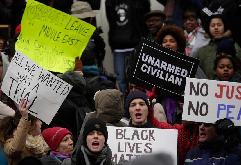 Demonstrators protested the shooting death of Michael Brown on Wednesday in St. Louis. 