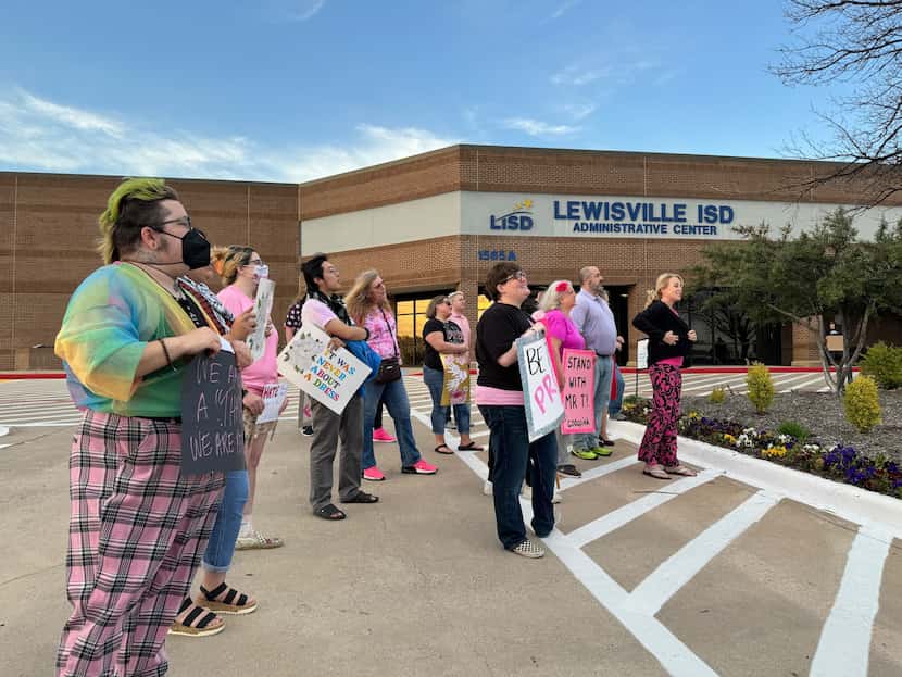 About two dozen people showed up to Lewisville ISD's board meeting on Monday, March 4, 2024,...