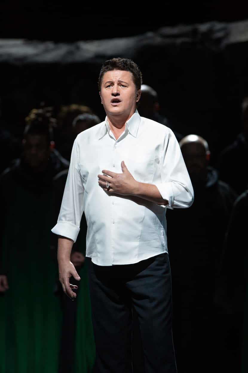 Piotr Beczala in the title role of the Metropolitan Opera's Francois Girard production of...