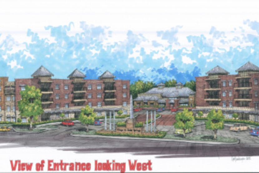 An architect's rendering of the entryway to the Dallas Housing Authority's proposed...