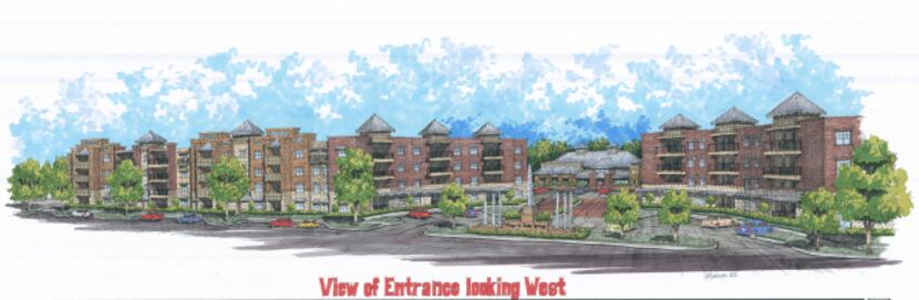 An architect's rendering of the entryway to the Dallas Housing Authority's proposed...