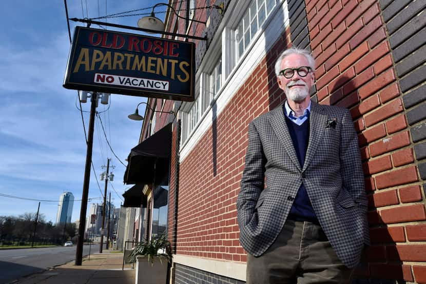 Restaurateur Shannon Wynne outside his offices on South Harwood street in Dallas on Jan. 21,...