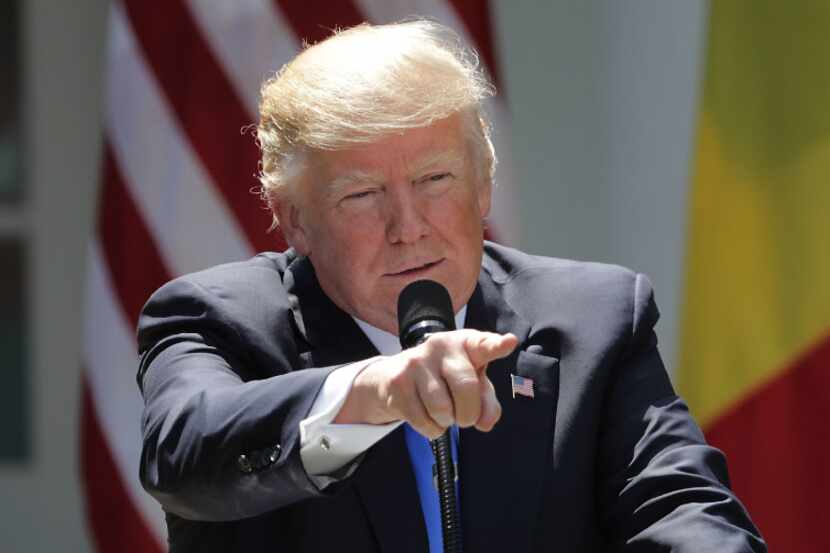 WASHINGTON, DC - JUNE 09:  U.S. President Donald Trump calls on reporters during a news...