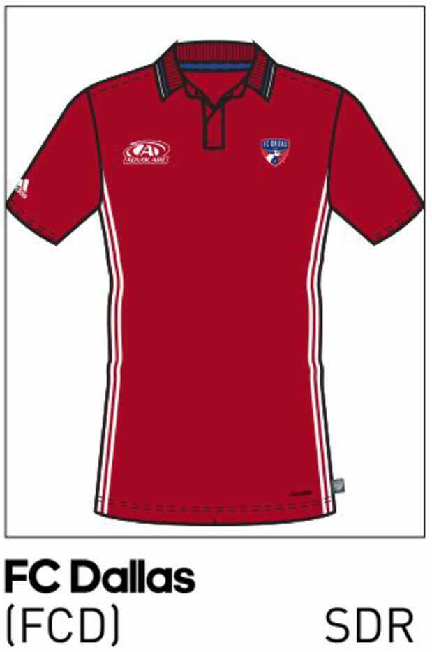2016 FC Dallas team polo from the adidas catalog