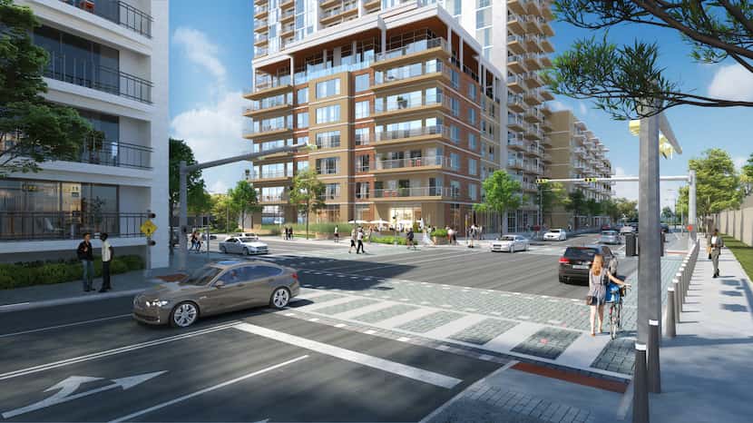 A CTC rendering shows the intersection of N. Houston Street and Victory Avenue. 