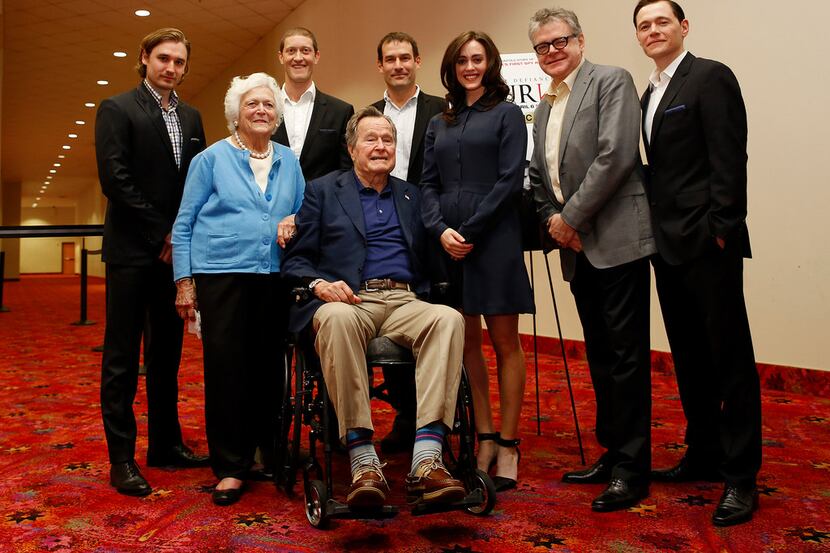Former President George H.W. Bush, former first lady Barbara Bush and the cast of AMC's...