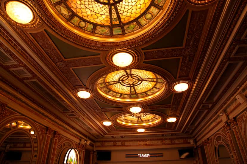 The triple-domed stained glass and bronze ceiling in the lobby is among the classic...