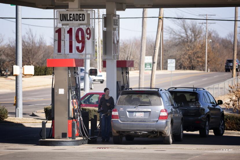  Motorists enjoyed cheap gas prices in Oklahoma City in February. (J Pat Carter/Getty Images)