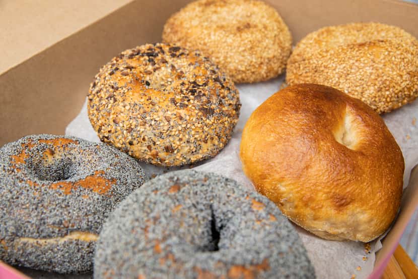 Classic plain, poppy seed, sesame seed and the everything bagel from Lenore's Bagels