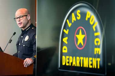 El jefe de la Policía de Dallas, Eddie García, durante una conferencia de prensa en las...