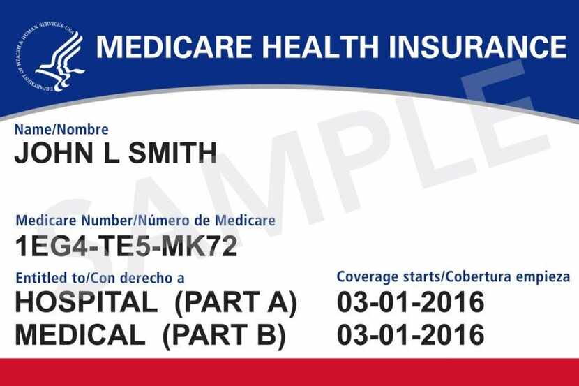 Sample of new Medicare card