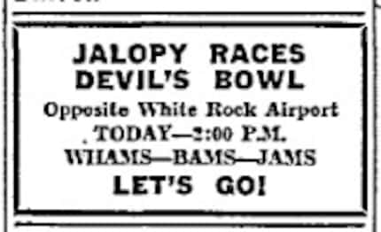 An advertisement for the Devil's Bowl from April 28, 1946.