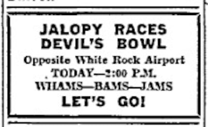 An advertisement for the Devil's Bowl from April 28, 1946.