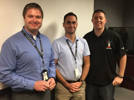 Air traffic controllers Josh Kovar (left) and Marc Gough (right) helped resolve the crisis...