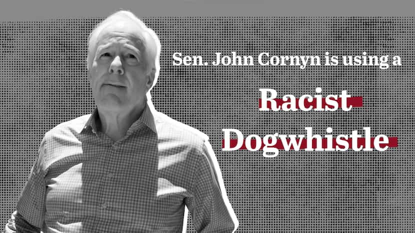 Screen shot from May 18, 2020, web ad from state Sen. Royce West's campaign, accusing Sen....