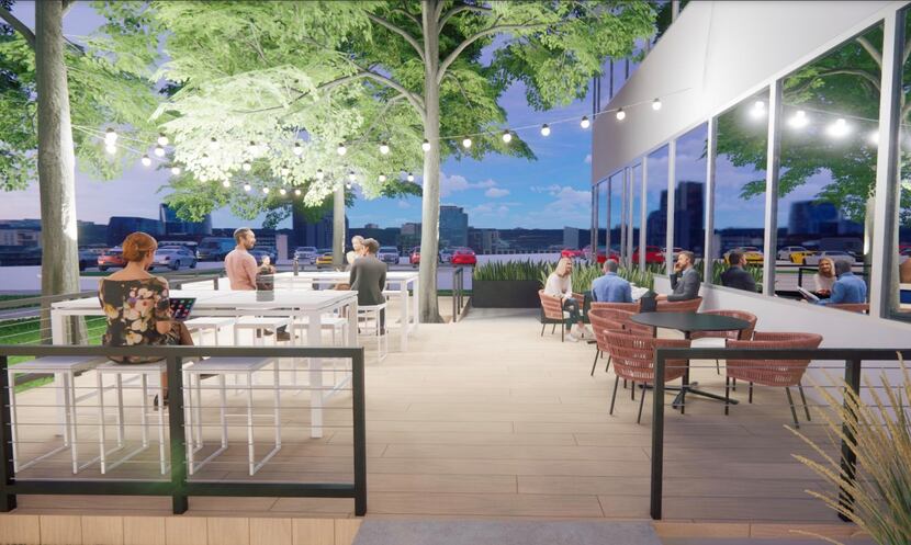 Renovations to Crestview Tower will include new outdoor lounge areas.
