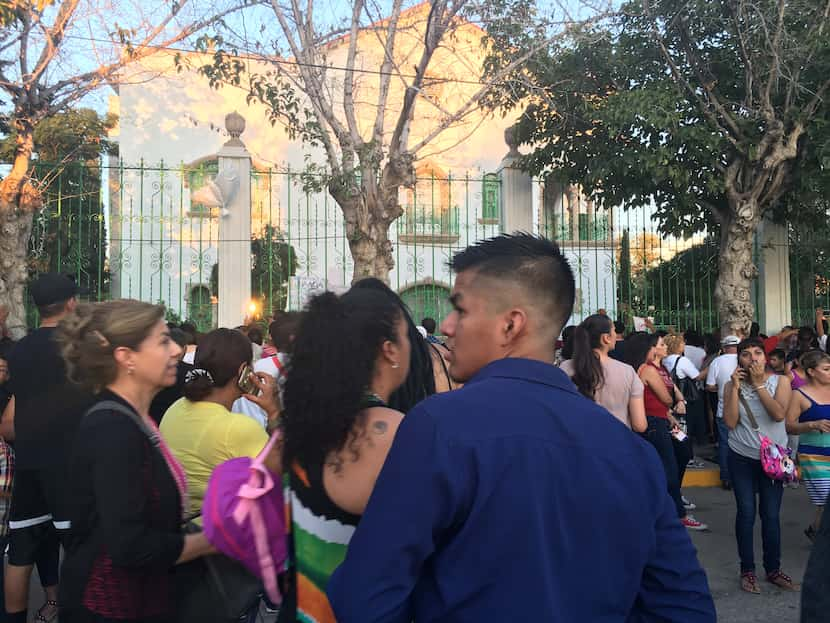 Thousands of fans gathered outside one of Juan Gabriel's home's in Ciudad Juarez for a...