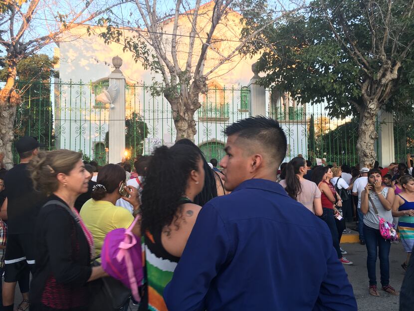 Thousands of fans gathered outside one of Juan Gabriel's home's in Ciudad Juarez for a...
