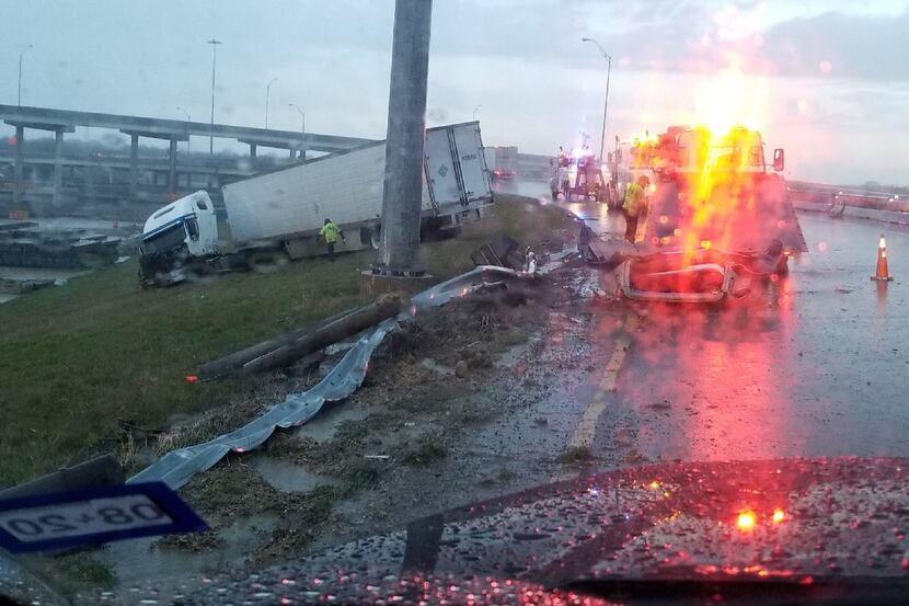 The accident occurred before 9 a.m. on I-635 near State Highway 121 and left the...