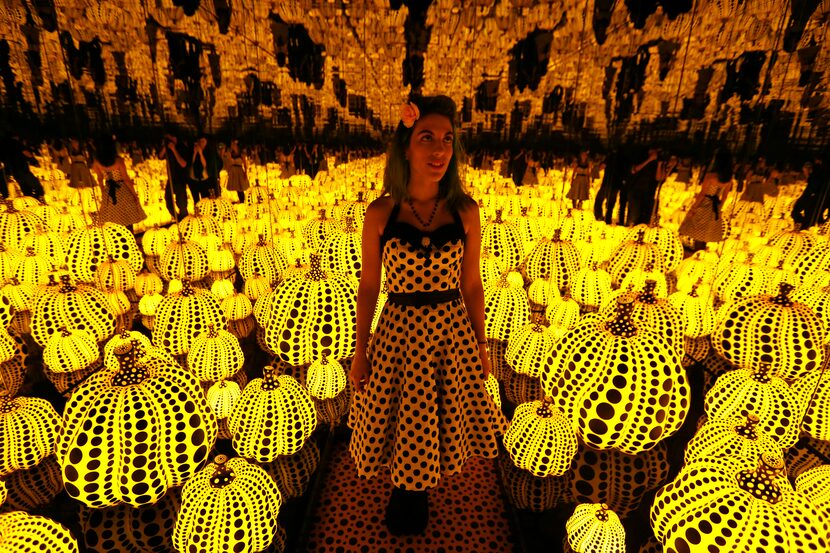 Lyza Hernandez admired Yayoi Kusama's installation "All the Eternal Love I Have for the...