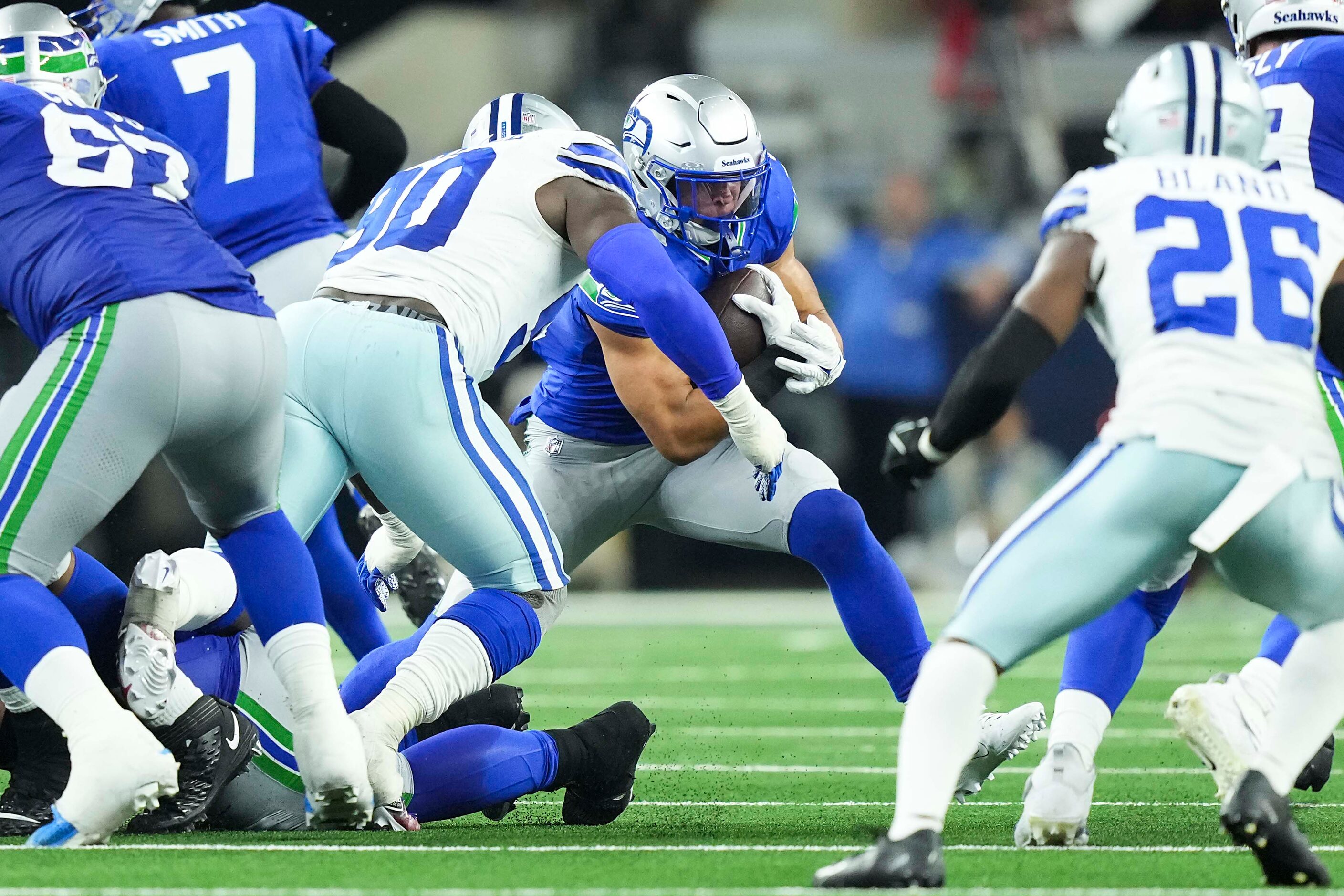 during the second half of an NFL football game on Thursday, Nov. 30, 2023, in Arlington.