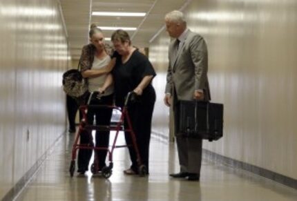  Ruth Boatner (center), the mother of Joseph Hutcheson, visited the Dallas County Sheriff's...