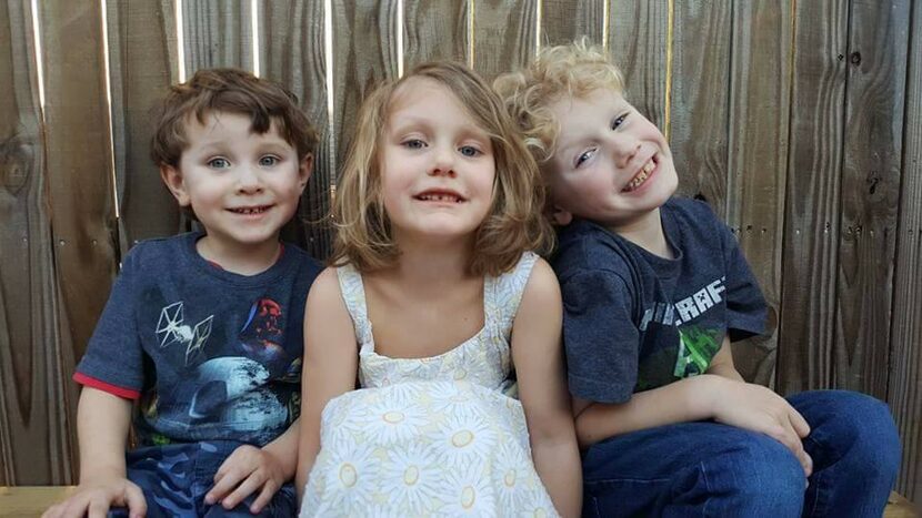 From left: Drake Painter, 4; Caydence Painter, 6; and Odin Painter, 8.