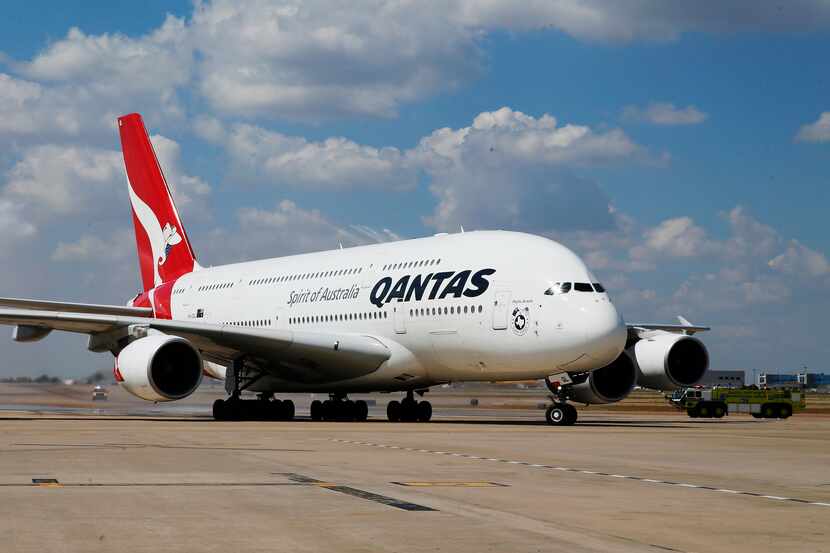 The first Qantas A380 airplane arrived at Dallas/Fort Worth International Airport in Sept....