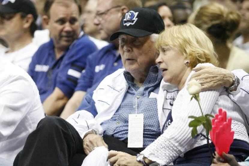 Mary and her late husband, Horace Ardinger, attended a Dallas Mavericks game in 2006. He...