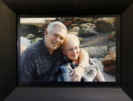 Nancy Kerley with her late husband Ron in her office at the Salvation Army in Dallas on...