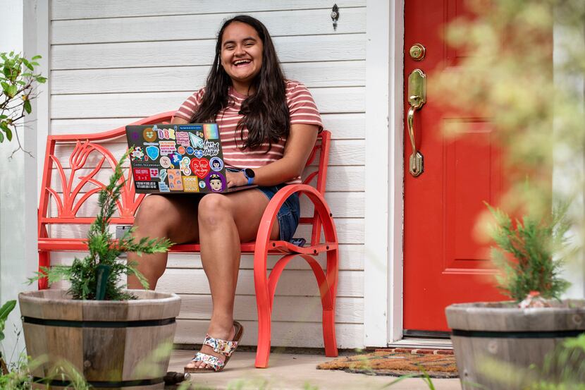 Ileana Valdez, 20, an undergrad student at Yale, outside of her home in Red Oak, Texas on...