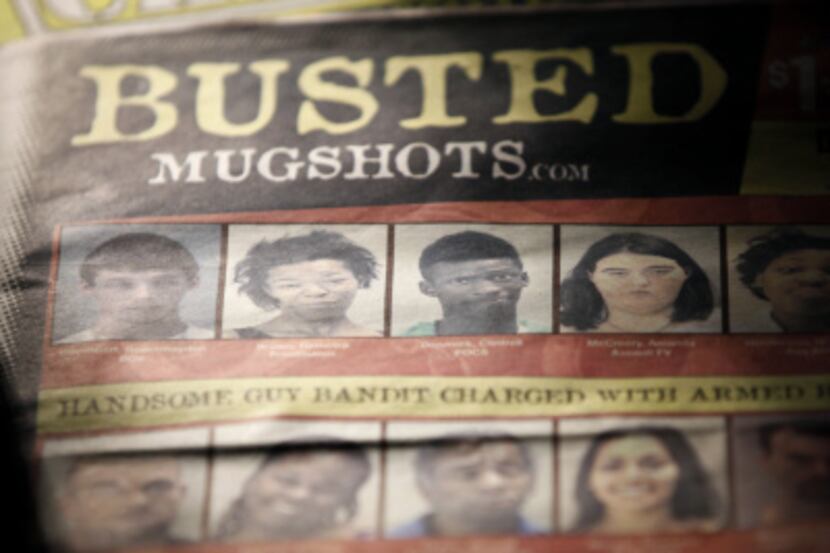 Publications containing police mugshots include "Busted Mugshots.com" and "Charged."