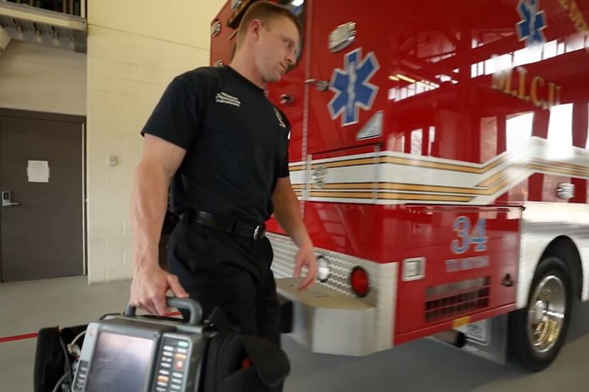 A Richardson fire department EMS worker appears in a city video about the department.