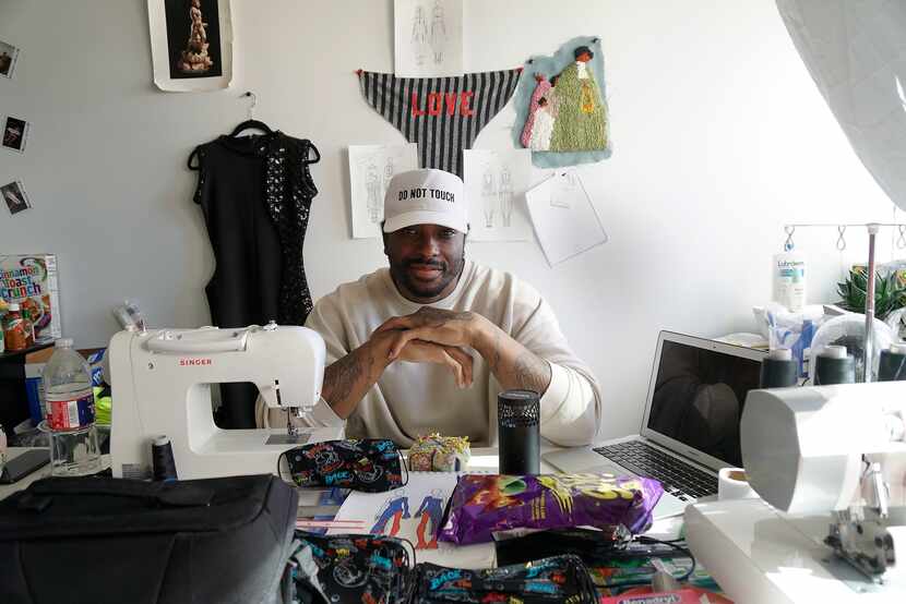 Fashion Designer Charles Smith in his studio in Dallas, Texas on Tuesday, March 24, 2020. 