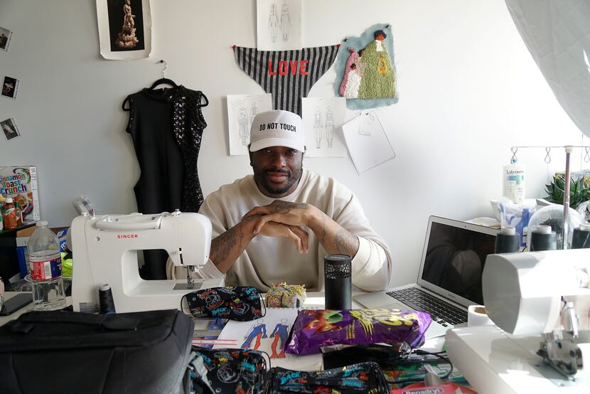 Fashion Designer Charles Smith in his studio in Dallas, Texas on Tuesday, March 24, 2020. 