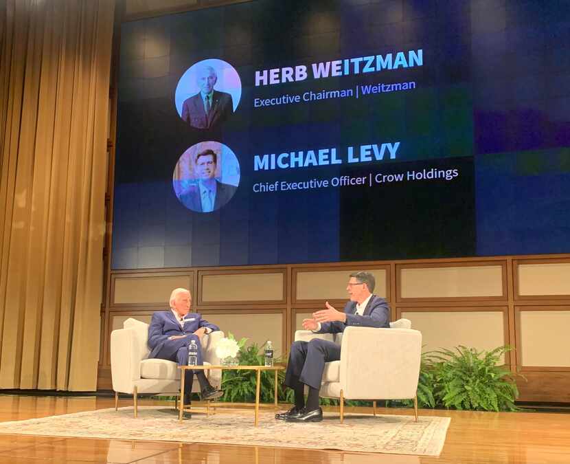 Herb Weitzman (left) and Crow Holdings CEO Michael Levy discussed retail real estate during...