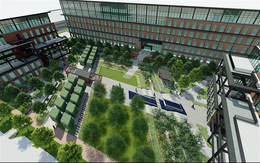 The 300,000-square-foot office is the first of three planned around a new park.