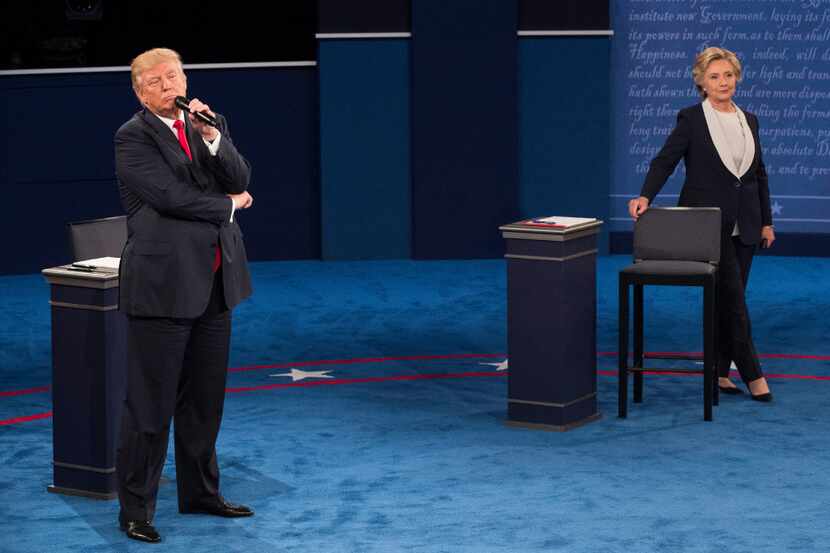 Clinton and Trump during the second presidential debate. (Doug Mills/The New York Times)