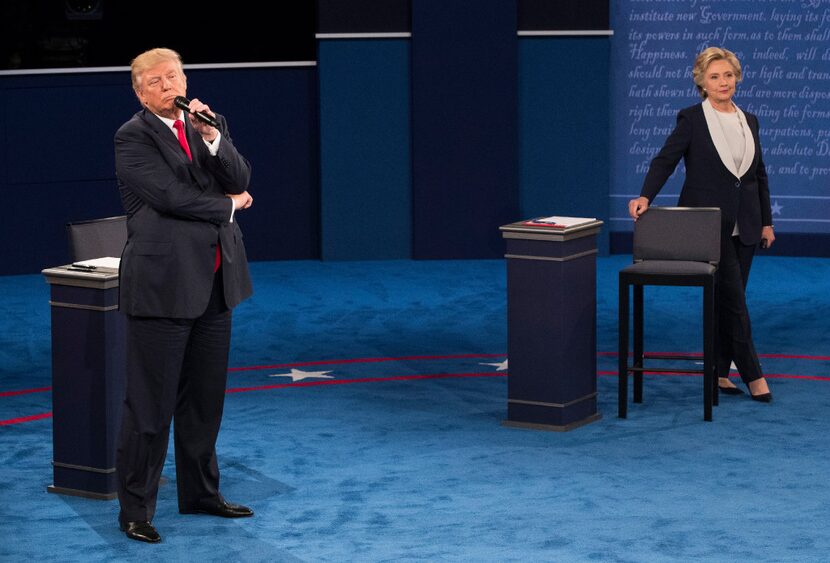 Clinton and Trump during the second presidential debate. (Doug Mills/The New York Times)