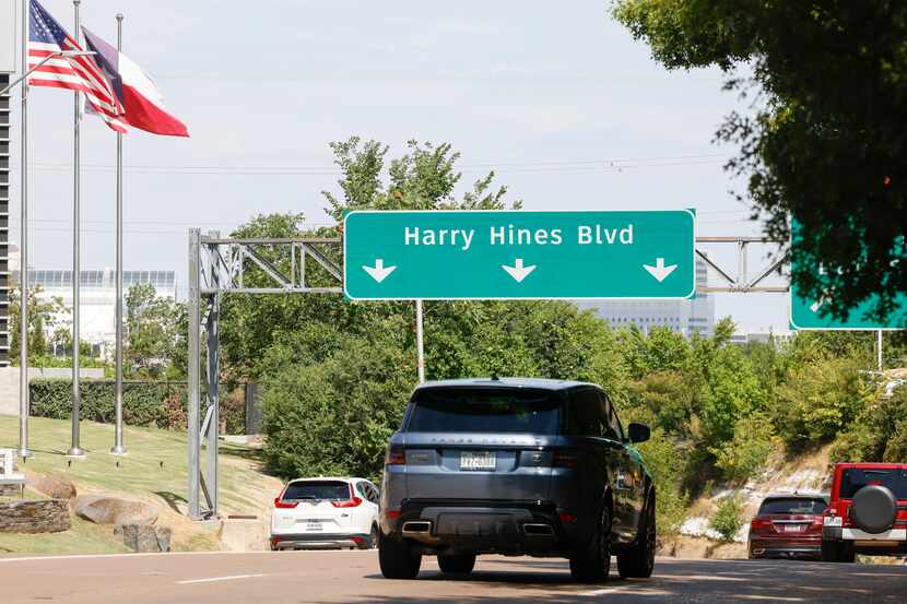 Traffic passes along Harry Hines Boulevard on Tuesday, Aug. 9, 2022.