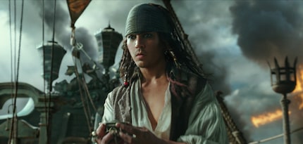 In this image released by Disney, Johnny Depp portrays Jack Sparrow in a scene from "Pirates...