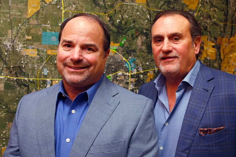 Matthew Kiran and Rex Glendenning pose for a portrait at Rex Real Estate in Frisco on...