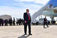 President Donald Trump arrives at Naval Air Station Joint Reserve Base Forth Worth on...
