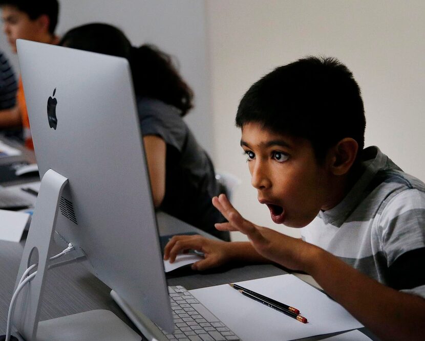 
Participant Yash Totlani  works on a “minihack” exercise at iCode in Frisco. Gowton...