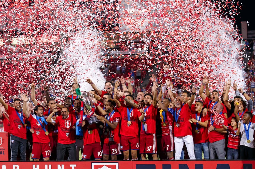 FC Dallas celebrates winning the 2016 Lamar Hunt US Open Cup, the club's first title since...