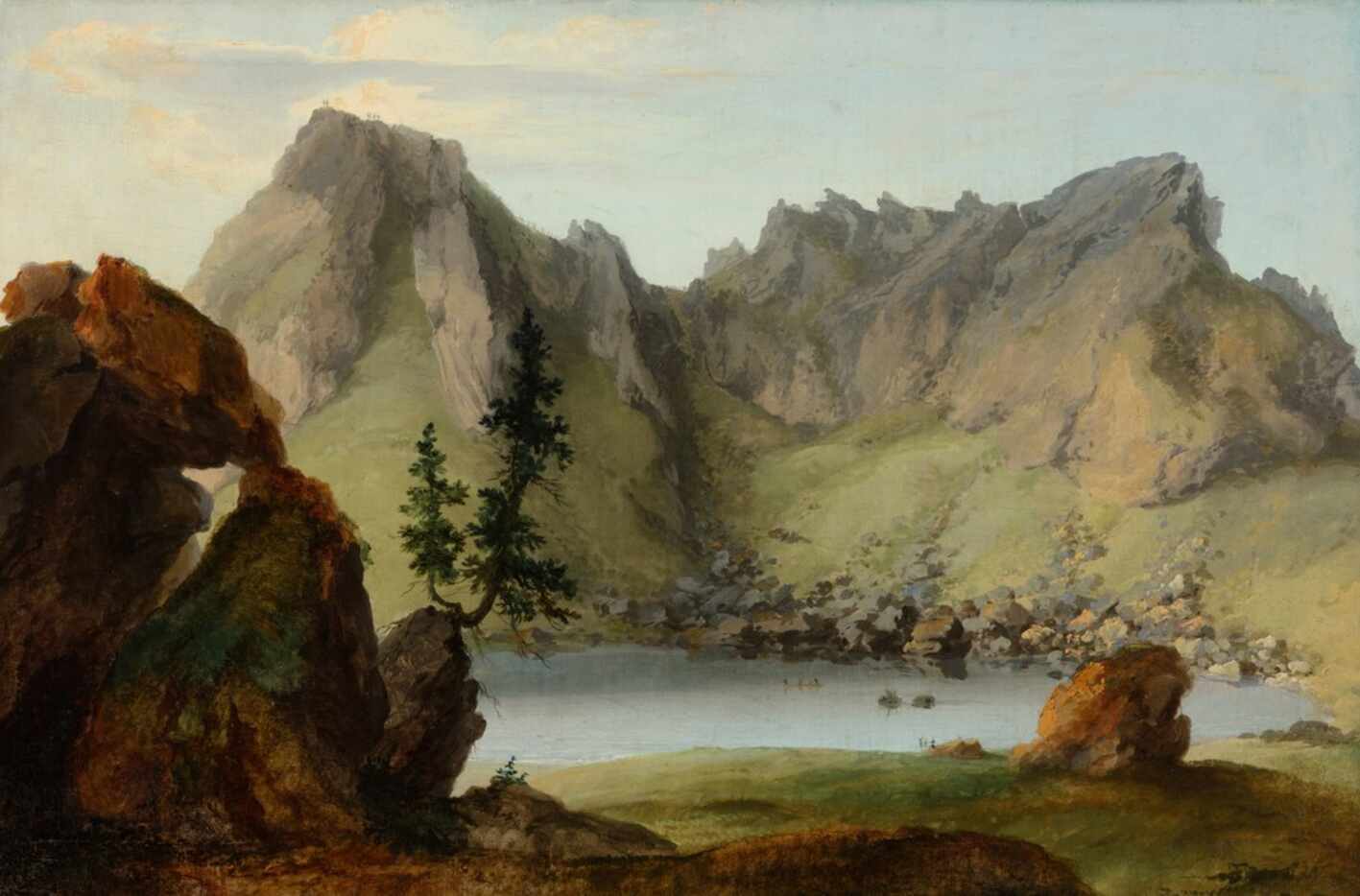Caspar  Wolf,  View  across  Lake  Seeberg  to  the  Muntigalm,  1778,  oil  on  canvas,  23...