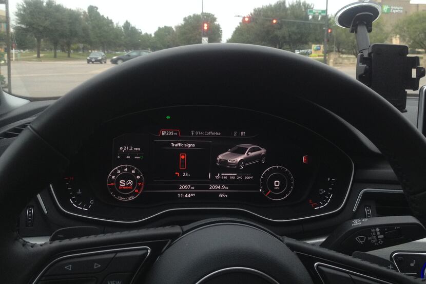 This is the vehicle dashboard display that counts down the seconds until a traffic light...
